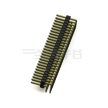 Pitch 2.54mm 90°双排 DIP 单塑排针 PC:3.0 2X26Pin 黑色 镀全金G/F